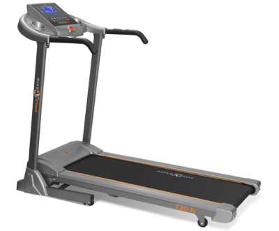 Беговая дорожка Applegate T20А Двигатель: 1,75 л.с., пиковая мощность: 3,0 л.с.
Скорость: 0,8-12 км/ч.
Угол наклона: 0-15% с электрической регулировкой.
Беговое полотно: 1,5 мм, двухслойное антискользящее.
Размер бегового полотна: 122х40 см.
Дека: 15 мм, одинарная, парафинированная.
Система амортизации:&nbsp; 8 плоских эластомеров.
Максимальный вес пользователя: 120 кг.​
Дисплей: голубой LCD-дисплей диагональю 12,5 см.
Общее количество программ: 9.
Размер в рабочем состоянии (ДхШхВ): 158х71х129 см.
