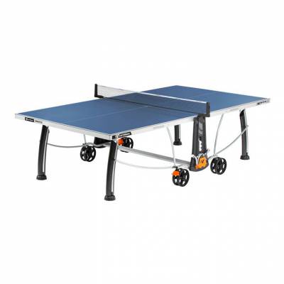 Всепогодный теннисный стол Cornilleau Sport 300S Crossover Outdoor (синий) Всепогодный теннисный стол Cornilleau Sport 300S Crossover Outdoor (синий) Игровая поверхность: меламиновый композит 5 мм.
Ширина канта (отбортовки): 50 мм.
Антибликовое покрытие: SOFT MAT.
Сетка: складная, с регулировкой натяжения нити.
Конструкция: складная, система DSI.
Регулируемые по высоте опоры Ø120 мм.
Колеса: 4 сдвоенных колеса SPECIAL OUTDOOR Double wheels Oversize 32х200 мм с двумя тормозами.
Держатели для хранения 4-х ракеток.
Два держателя для 6-и мячей в середине стола.
Сделано во Франции.
Гарантия на игровую поверхность – 10 лет.