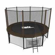 Батут Unix Line 8 ft outside (2,44 м) Black&Brown с сеткой и лестницей