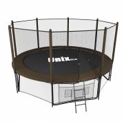 Батут Unix Line 10 ft outside (3,05 м) Black&Brown с сеткой и лестницей