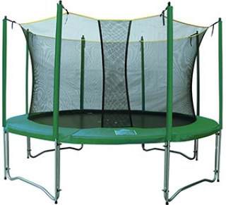 Батут Tramp Fun Tramp 6' (комплект) Батут Fun Tramp 6' диаметром 1,8 метра с защитной сеткой.
Предназначены для занятий аэробикой, прыжками, бегом.
Рама состоит из 1,5 мм гальванизированной стали.
Соединение с рамой - 48 пружин, длиной 17,5 см.
Основание батута: три "W" - образных ноги.
Максимальная нагрузка на батут: 120 кг.
